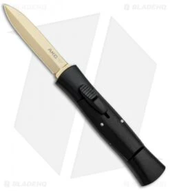 AKC 007 Concord Dagger OTF Automatic Knife Black (2.75" Gold)