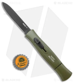 AKC 007 Concord NATO Military OTF Automatic Knife OD Green (3.25" Black Flat) -Akc Sales Store AKC 007 Concord NATO Military OTF Auto Green Black Flat BHQ 138956 jr bottlecap