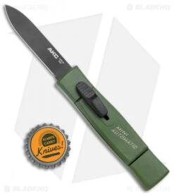 AKC Minion Concord Spear Point OTF Automatic Knife NATO Green (2.3" Black) -Akc Sales Store AKC 007 Mini Concord OTF Auto NATO Green Black BHQ 135713 jr bottlecap