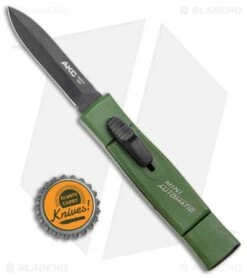 AKC Minion Nato Dagger OTF Automatic Knife Green (2.3" Black) -Akc Sales Store AKC 007 Mini Concord OTF Auto NATO Green Dagger Black BHQ 135714 jr bottlecap