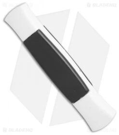 AKC 077 Concord OTF Automatic Knife White/Black (3.25" Satin Flat) -Akc Sales Store AKC 077 concord white black satin flat BHQ 52355 er spine
