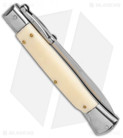 AKC Swinguard 10" Automatic Italian Stiletto Sim Ivory (4.25" Satin Bayonet) 3 AKC Swinguard 10" Automatic Italian Stiletto Sim Ivory (4.25" Satin Bayonet) - Image 3