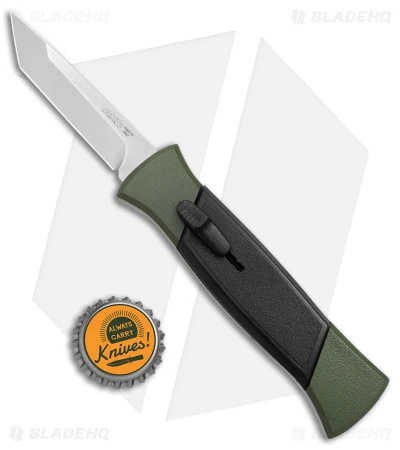 AKC 777 Blackfinger OTF Automatic Knife Green/Black (3.375" Satin Tanto) 4 AKC 777 Blackfinger OTF Automatic Knife Green/Black (3.375" Satin Tanto) - Image 4