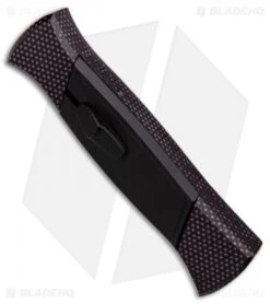 AKC 777 Blackfinger OTF Automatic Knife Sim Carbon Fiber (3.375" Black Flat) -Akc Sales Store AKC 777 Blackfinger Sim Carbon Fiber Black Flat BHQ 90290 er spine