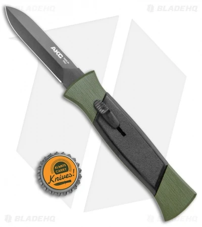 AKC 777 Green Blackfinger Dagger OTF Auto Brushed Aluminum (3.375" Black) 4 AKC 777 Green Blackfinger Dagger OTF Auto Brushed Aluminum (3.375" Black) - Image 4
