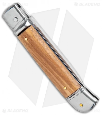 AKC 8" Lever Lock Italian Auto Olive Wood (3.2" Polish Flat) 3 AKC 8" Lever Lock Italian Auto Olive Wood (3.2" Polish Flat) - Image 3