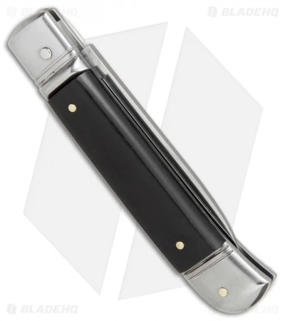 AKC 8" Lever Lock Italian Auto Ebony Wood (3.2" Polish Flat) 2 AKC 8" Lever Lock Italian Auto Ebony Wood (3.2" Polish Flat) - Image 2