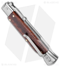 AKC 9" Bayonet Automatic Swinguard Italian Stiletto Snakewood (4" Satin) 6 AKC 9" Bayonet Automatic Swinguard Italian Stiletto Snakewood (4" Satin) -Akc Sales Store AKC 9in Auto Italian Stieltto Snakewood Satin Bayo BHQ 158041 jr side