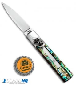AKC Classic 6" Lever Lock Automatic Italian Knife Abalone (2.25" Satin) -Akc Sales Store AKC Classic Lever Lock Abalone BHQ 94620 ns.bottlecap