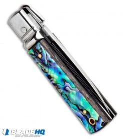 AKC Classic 6" Lever Lock Automatic Italian Knife Abalone (2.25" Satin) -Akc Sales Store AKC Classic Lever Lock Abalone BHQ 94620 ns.side