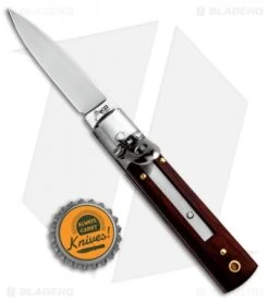 AKC Classic 6" Lever Lock Automatic Italian Knife Cocobolo (2.25" Satin) -Akc Sales Store AKC Classic Leverlock Cocobolo BHQ 50891 ns bottlecap