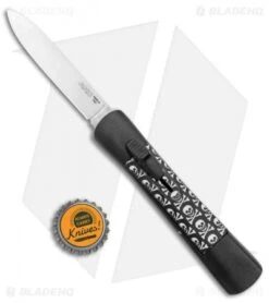 AKC Concord OTF Automatic Knife Jolly Roger (3.25" Satin Flat) -Akc Sales Store AKC Concord OTF Auto Jolly Roger Satin BHQ 135716 jr bottlecap