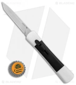 AKC Concord Tanto OTF Automatic Knife White/Black (3.25" Satin) -Akc Sales Store AKC Concord Tanto White Black Satin BHQ 90286 er bottlecap