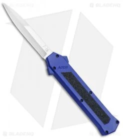 AKC F-16 D/A Bayonet OTF Automatic Knife Blue (3.3" Satin)