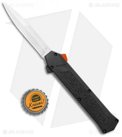AKC F-16 D/A Bayo OTF Automatic Knife Black W/ Orange Button (3.3" Satin) 4 AKC F-16 D/A Bayo OTF Automatic Knife Black W/ Orange Button (3.3" Satin) - Image 4