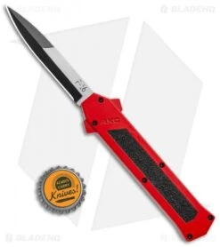 AKC F-16 D/A Bayonet OTF Automatic Knife Red (3.3" Two Tone) -Akc Sales Store AKC F 16 DA Bayo OTF Auto Red BHQ 112389 jr bottlecap