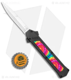 AKC F-16 D/A Bayonet OTF Automatic Knife Tie Dye (3.3" Satin) -Akc Sales Store AKC F 16 DA Bayo OTF Tie Dye Satin BHQ 143649 jr bottlecap