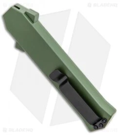 AKC F-16 D/A Dagger OTF Automatic Knife OD Green (3.3" Satin) -Akc Sales Store AKC F 16 DA Dagger OTF Auto OD Green Satin BHQ 95347 jr side