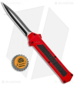AKC F-16 D/A Dagger OTF Automatic Knife Red (3.3" Two Tone) -Akc Sales Store AKC F 16 DA Dagger OTF Auto Red TT BHQ 112389 jr bottlecap