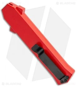 AKC F-16 D/A Dagger OTF Automatic Knife Red (3.3" Two Tone) -Akc Sales Store AKC F 16 DA Dagger OTF Auto Red TT BHQ 112389 jr side