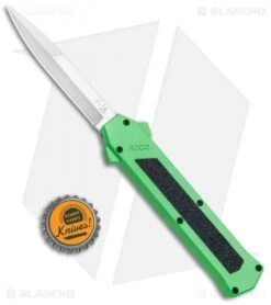 AKC F-16 D/A Bayonet OTF Automatic Knife Green (3.3" Satin) -Akc Sales Store AKC F 16 Green DA OTF Bayo Satin Plain BP 23855 jr bottlecap