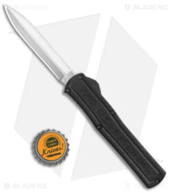 AKC F-20 D/A Dagger OTF Automatic Knife Black Aluminum (3.6" Satin) -Akc Sales Store AKC F 20 DA Dagger OTF Auto Black Satin BHQ 141074 jr bottlecap 2