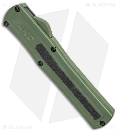 AKC F-20 D/A Dagger OTF Automatic Knife OD Green Aluminum (3.55" Black) 2 AKC F-20 D/A Dagger OTF Automatic Knife OD Green Aluminum (3.55" Black) - Image 2