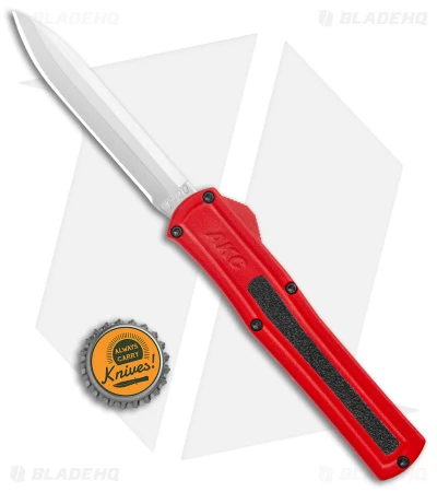 AKC F-20 D/A Dagger OTF Automatic Knife Red Aluminum (3.6" Satin) 4 AKC F-20 D/A Dagger OTF Automatic Knife Red Aluminum (3.6" Satin) - Image 4