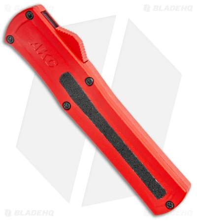 AKC F-20 D/A Dagger OTF Automatic Knife Red Aluminum (3.6" Satin) 2 AKC F-20 D/A Dagger OTF Automatic Knife Red Aluminum (3.6" Satin) - Image 2