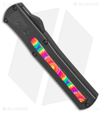 AKC F-20 D/A Dagger OTF Automatic Knife /w Tie Dye Inlay (3.5" Satin) 2 AKC F-20 D/A Dagger OTF Automatic Knife /w Tie Dye Inlay (3.5" Satin) - Image 2