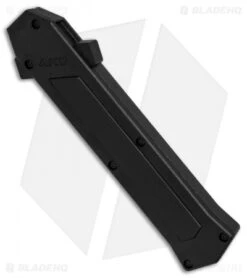 AKC F-16 D/A Bayonet OTF Automatic Knife Black Inlay (3.3" Satin) -Akc Sales Store AKC F16 DA Bayonet Black Inlay satin BHQ 79503 er spine