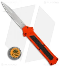 AKC F-16 D/A Bayonet OTF Automatic Knife Orange (3.3" Satin) -Akc Sales Store AKC F16 Orange DA Bayo Satin Plain BP 25689 er bottlecap