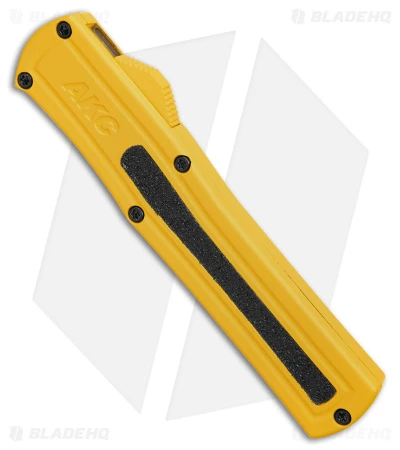 AKC F-20 D/A Drop Point OTF Automatic Knife Yellow (3.6" Satin) 2 AKC F-20 D/A Drop Point OTF Automatic Knife Yellow (3.6" Satin) - Image 2