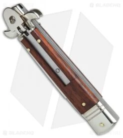 AKC Leverletto 7.75" Lever Lock Auto Italian Knife Cocobolo (3.2" Satin Flat) -Akc Sales Store AKC Leverletto 7 75in cocobolo satin flat BHQ 75617 er spine