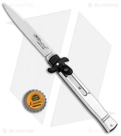 AKC Leverletto 9" Leverlock Automatic Italian Knife Polished Silver (4" Satin) 7 AKC Leverletto 9" Leverlock Automatic Italian Knife Polished Silver (4" Satin) -Akc Sales Store AKC Leverletto 9in LL Auto Italian Polished Silver Satin BHQ 86766 jr bottlecap