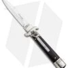AKC Leverletto 7.75" Lever Lock Auto Italian Knife Ebony (4" Satin Bayo)
