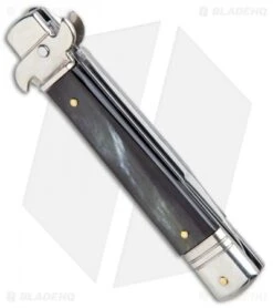 AKC Leverletto 7.75" Lever Lock Auto Italian Knife Honey Horn (3.25" Satin Bayo) 6 AKC Leverletto 7.75" Lever Lock Auto Italian Knife Honey Horn (3.25" Satin Bayo) -Akc Sales Store AKC Leverletto LL Auto Honey Horn Bayo BHQ 92872 jr side