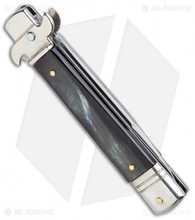 AKC Leverletto 7.75" Lever Lock Auto Italian Knife Honey Horn (3.25" Satin Bayo) 3 AKC Leverletto 7.75" Lever Lock Auto Italian Knife Honey Horn (3.25" Satin Bayo) - Image 3