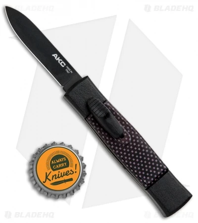 AKC Minion Concord OTF Automatic Knife Black/Sim Carbon Fiber (2.3" Black Flat) 4 AKC Minion Concord OTF Automatic Knife Black/Sim Carbon Fiber (2.3" Black Flat) - Image 4