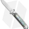 AKC Shot Puller 8" Lever Lock Italian Auto Knife Abalone (3.2" Polish Flat)