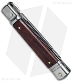 AKC 7.75" Slimline Lever Lock Automatic Knife Cocobolo (3.3" Satin Flat) -Akc Sales Store AKC Slimline LL Auto Cocobolo Satin Flat BHQ 79857 jr side