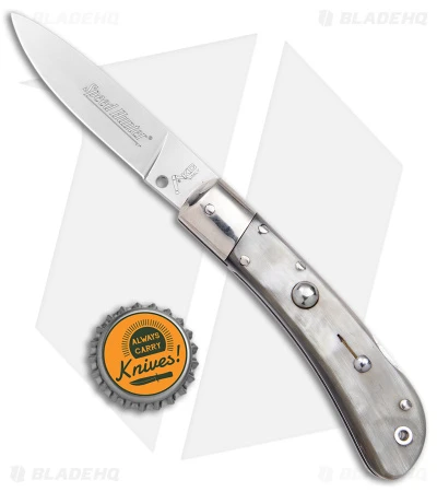 AKC Speed Hunter Automatic Italian Knife Dark/Light Horn (3" Polish) 4 AKC Speed Hunter Automatic Italian Knife Dark/Light Horn (3" Polish) - Image 4