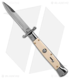 AKC Swinguard 9" Automatic Italian Stiletto Sim Ivory (4" Polish Bayonet)