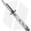 AKC Swinguard 9" Automatic Italian Stiletto White Pearlex (4" Polish Bayonet)