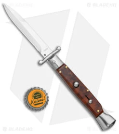 Bolster AKC 9" Automatic Italian Stiletto Snakewood (4" Satin Bayonet) -Akc Sales Store AKC Swinguard 9in Snakewood Bayo Satin GX 4273 jr bottlecap