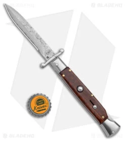 AKC Swinguard 9" Snakewood (Damascus Bayonet Blade) -Akc Sales Store AKC Swinguard 9in Snakewood Damascus Bayo GX 4274 jr bottlecap