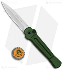 AKC X-treme Ace Automatic Knife Green (3.6" Stonewash) -Akc Sales Store AKC X treme Ace Auto Green SW BHQ 125448 jr bottlecap