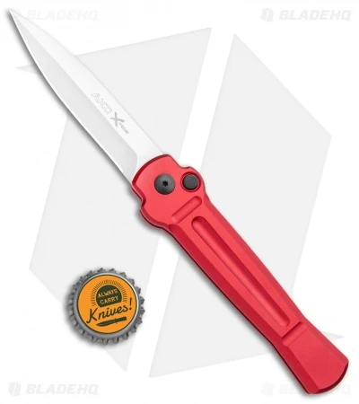 AKC X-treme Ace Automatic Knife Red Aluminum (3.9" Satin) 4 AKC X-treme Ace Automatic Knife Red Aluminum (3.9" Satin) - Image 4