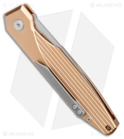 AKC X-treme Dandy Tan Aluminum Automatic Knife (3.1" Stonewash) -Akc Sales Store AKC X treme Dandy Tan Aluminum Auto SW BHQ 176851 jr side