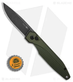 AKC X-treme Dandy Automatic Knife Green Aluminum (3.1" Black Stonewash) -Akc Sales Store AKC Xtreme Dandy Green Aluminum AK Black SW BHQ 174571 td size